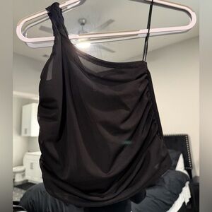 Sincerely Jules: mesh layer one shoulder top
